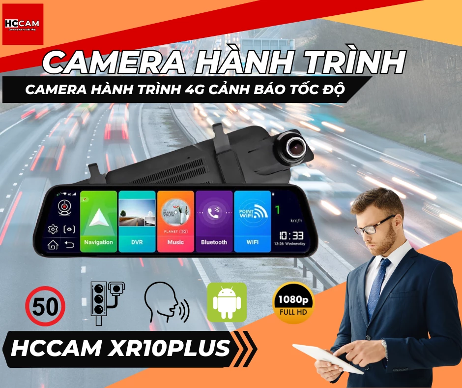 CAMERA HÀNH TRÌNH GƯƠNG 4G ANDROID XR10Plus