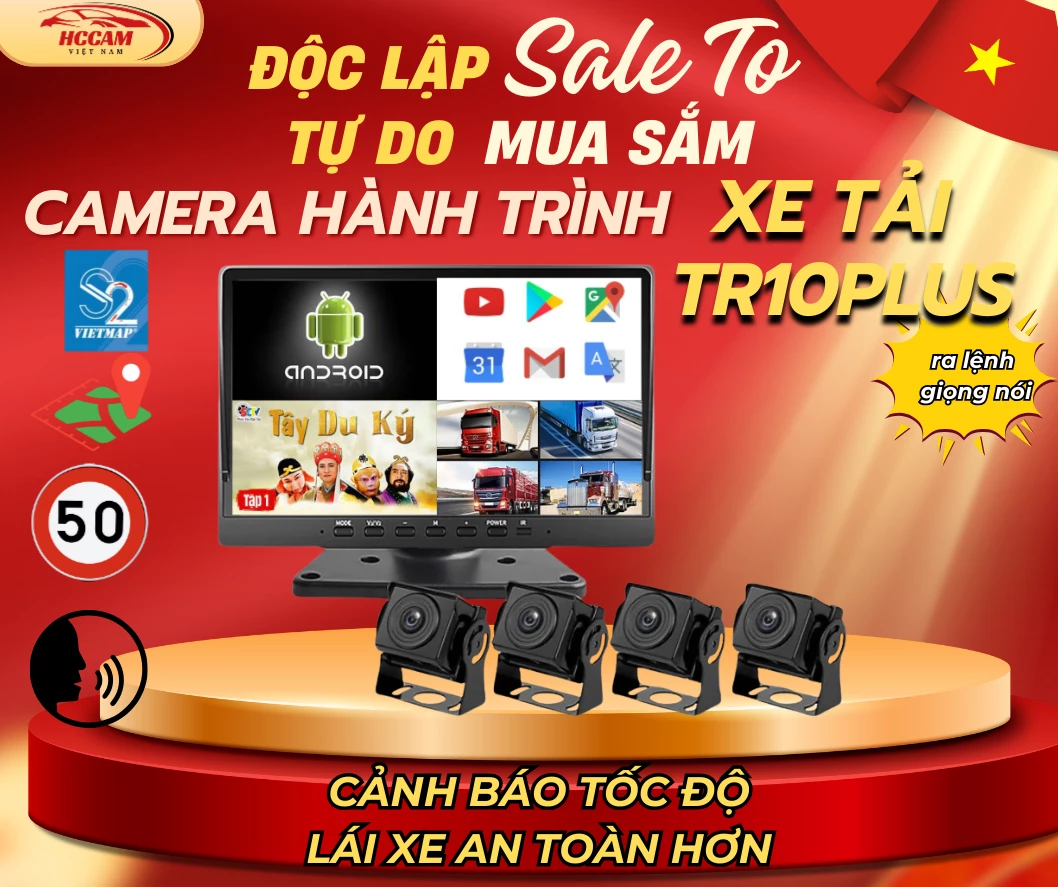 CAMERA HÀNH TRÌNH XE TẢI 360 ANDROID TR10Plus