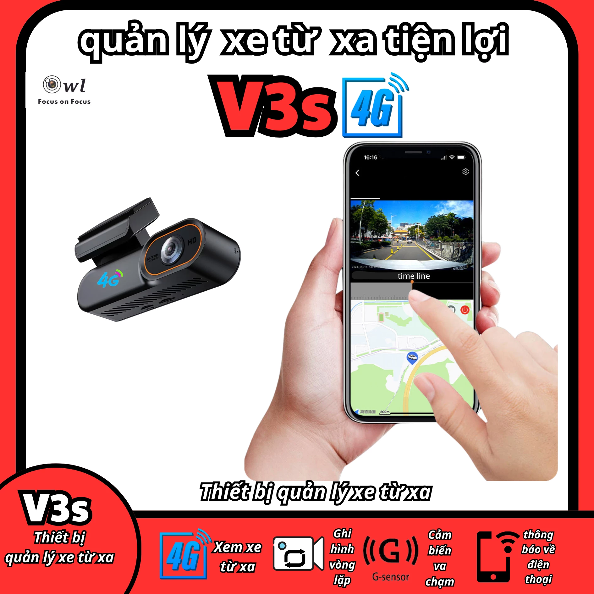 Camera hành trình V3 Plus 4G  – Quản lý xe liên tục, xem trực tiếp từ xa, ghi đè vòng lặp thông minh, độ phân giải FullHD sắc nét... 6