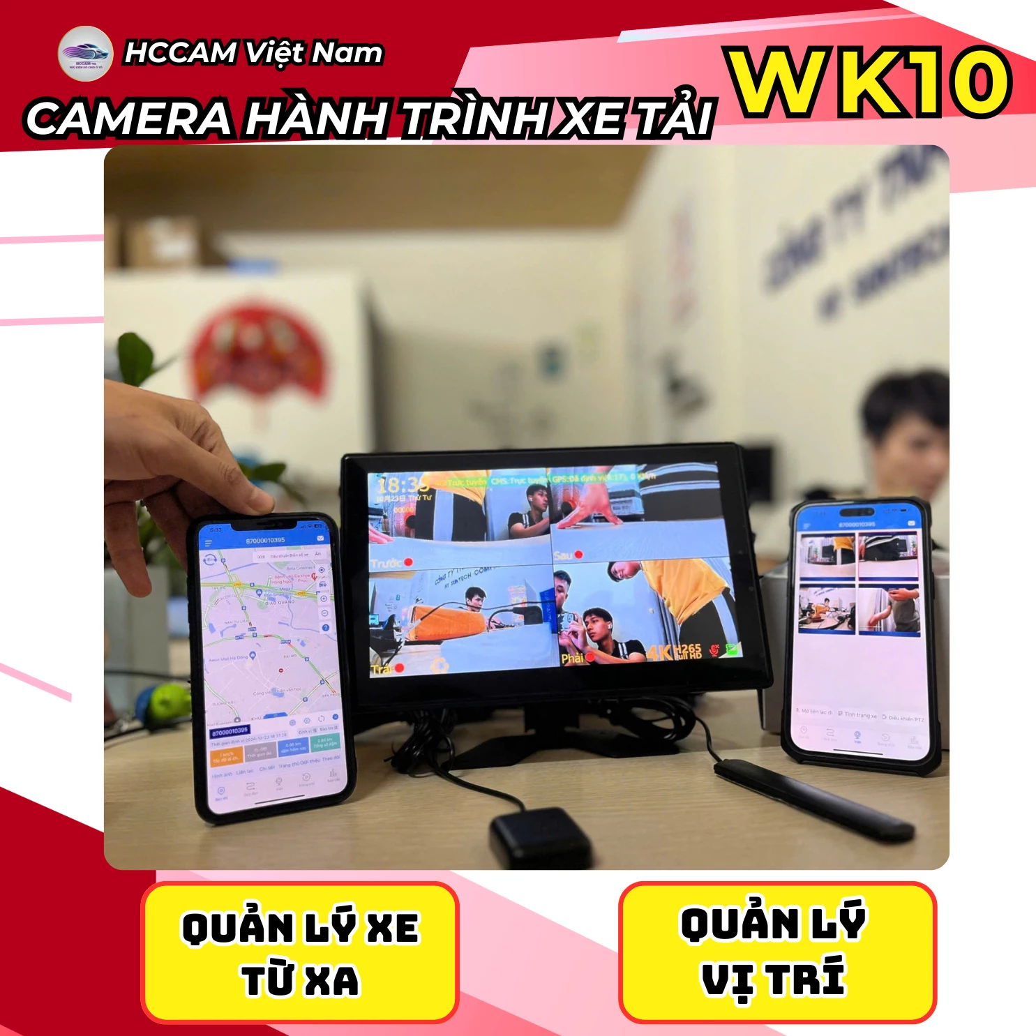 Camera Hành Trình, Xóa Điểm Mù WK10 – QUẢN LÝ An Toàn Cho Xe Tải, xe đầu kèo, cảnh báo điểm mù 3