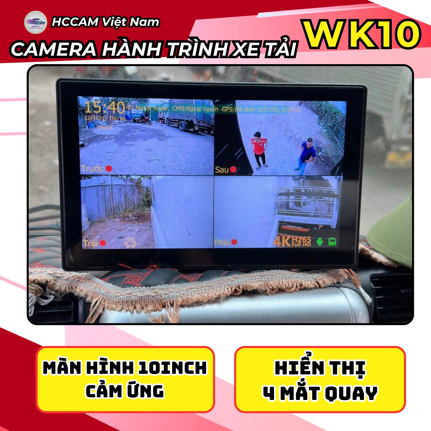 Camera Hành Trình, Xóa Điểm Mù WK10 – QUẢN LÝ An Toàn Cho Xe Tải, xe đầu kèo, cảnh báo điểm mù 4