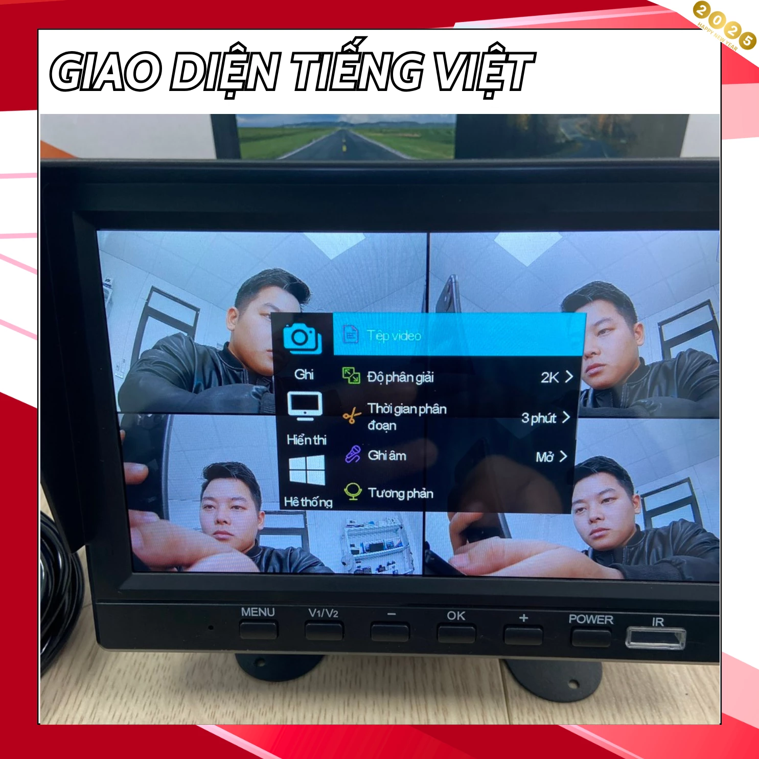 Camera hành trình TR07, 4 mắt camera sắc nét, chống nước IP68 giúp xóa điểm mù xe kích thước lớn. 6