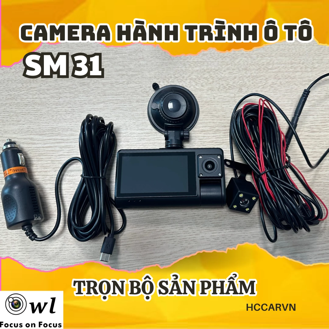 Camera hành trình ghi hình 3 mắt SM31, có kết nối điện thoại, tích hợp camera lùi và hồng ngoại quay trong xe... 4