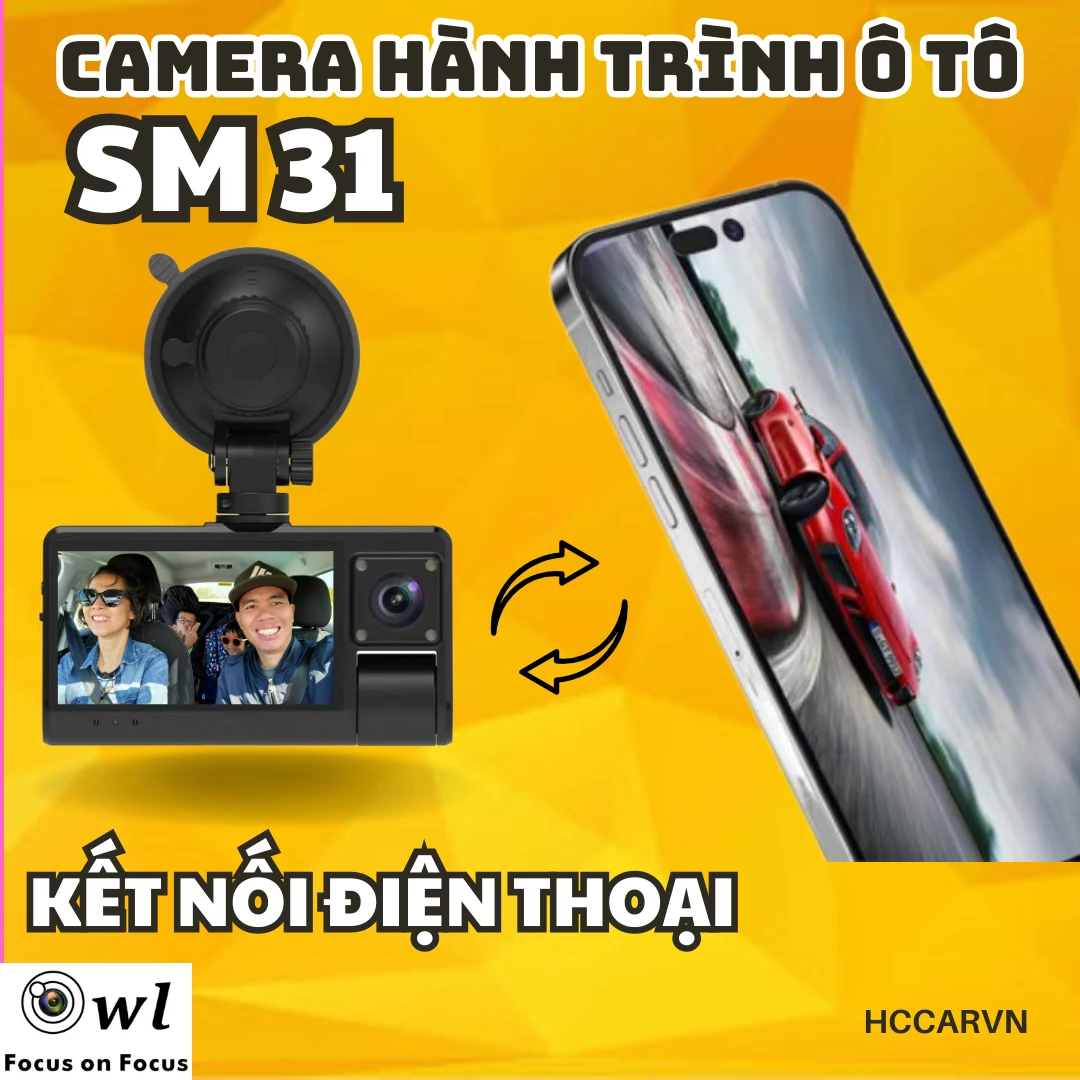 Camera hành trình ghi hình 3 mắt SM31, có kết nối điện thoại, tích hợp camera lùi và hồng ngoại quay trong xe... 6