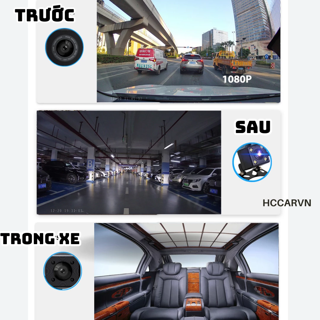 Camera hành trình ghi hình 3 mắt SM31, có kết nối điện thoại, tích hợp camera lùi và hồng ngoại quay trong xe... 7