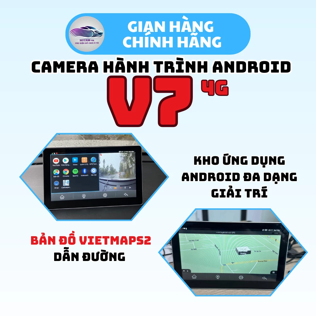 Camera hành trình Android V7 4G, cảnh báo tốc độ, cảnh báo phạt nguội, ghi đè vòng lặp thông minh, xem xe online... 4