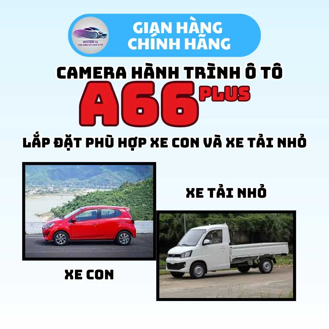 Camera hành trình A66 Plus, ghi hình 2 mắt cam trước sau 1296P + 720P, màn hình cảm ứng 4inch, ghi hình vòng lặp thông minh... 2