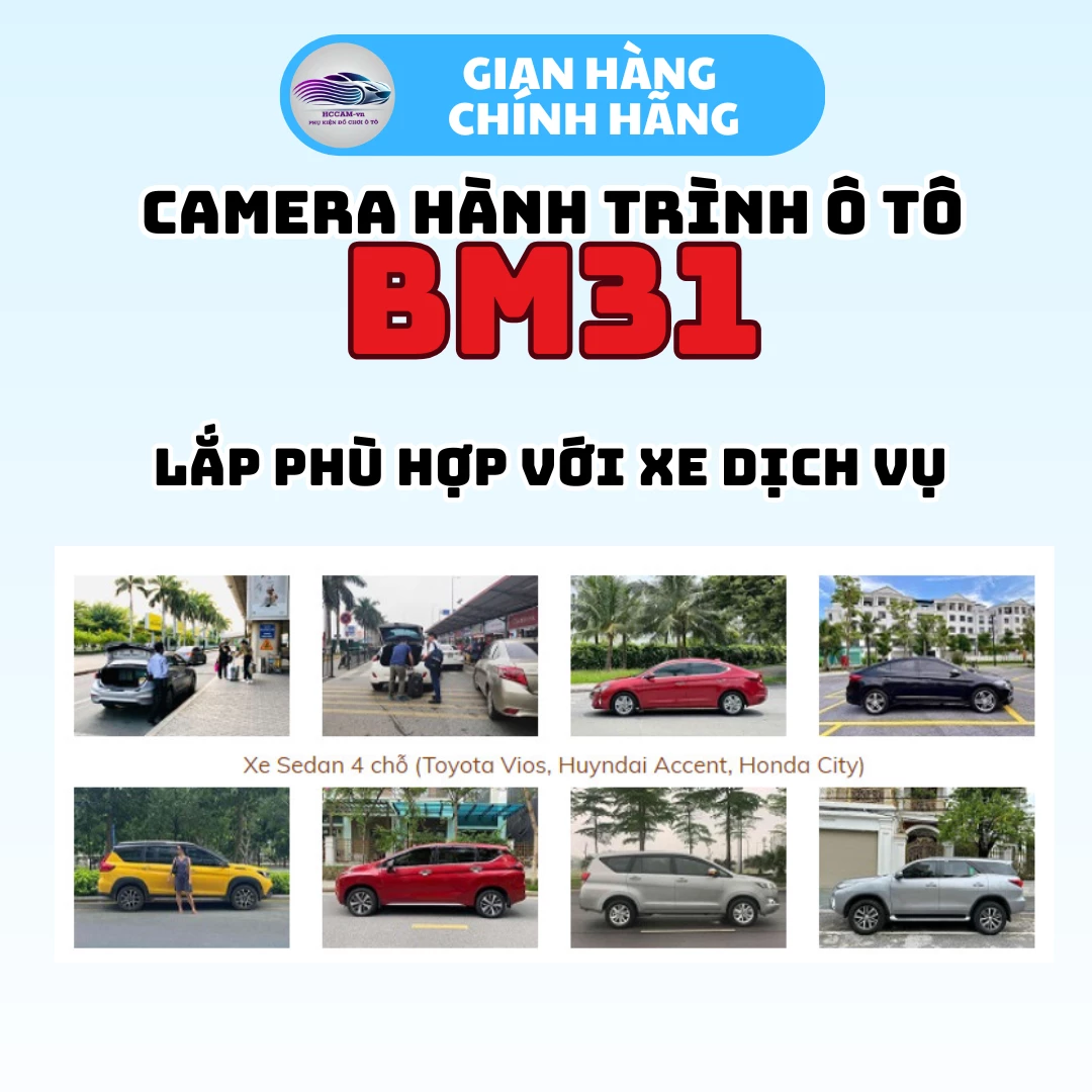 Camera hành trình BM31, ghi hình đồng thời 3 mắt cam, có chế độ vạch kẻ lùi, giao diện tiếng việt dễ sử dụng, ghi đè vòng lặp thông minh 6