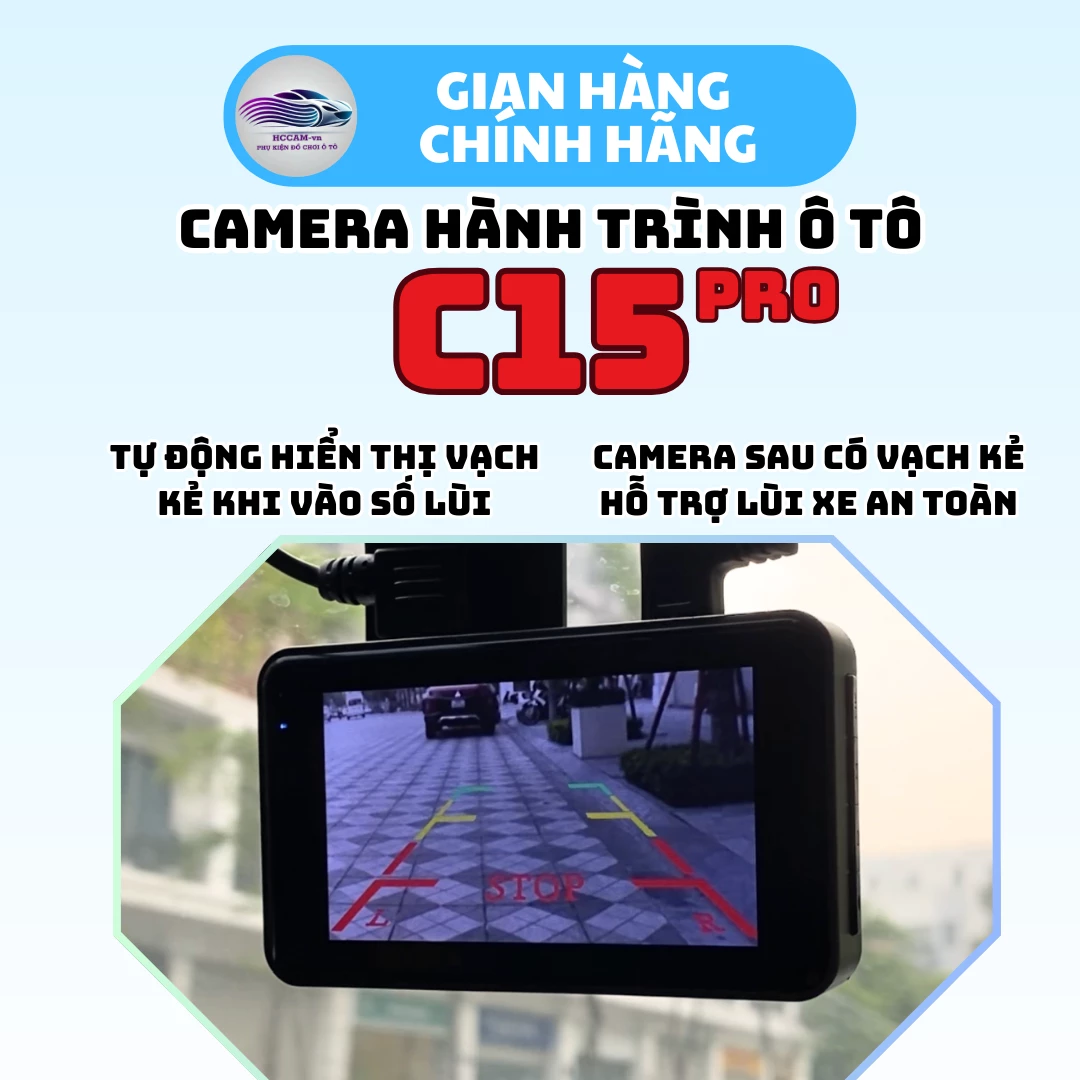 Camera hành trình C15 pro ghi hình 2 kênh chất lượng 4k+1080P, ADAS, BSD, LCA 5