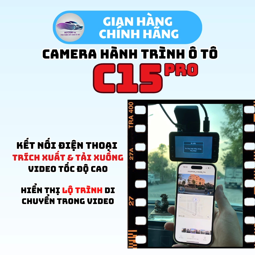 Camera hành trình C15 pro ghi hình 2 kênh chất lượng 4k+1080P, ADAS, BSD, LCA 7