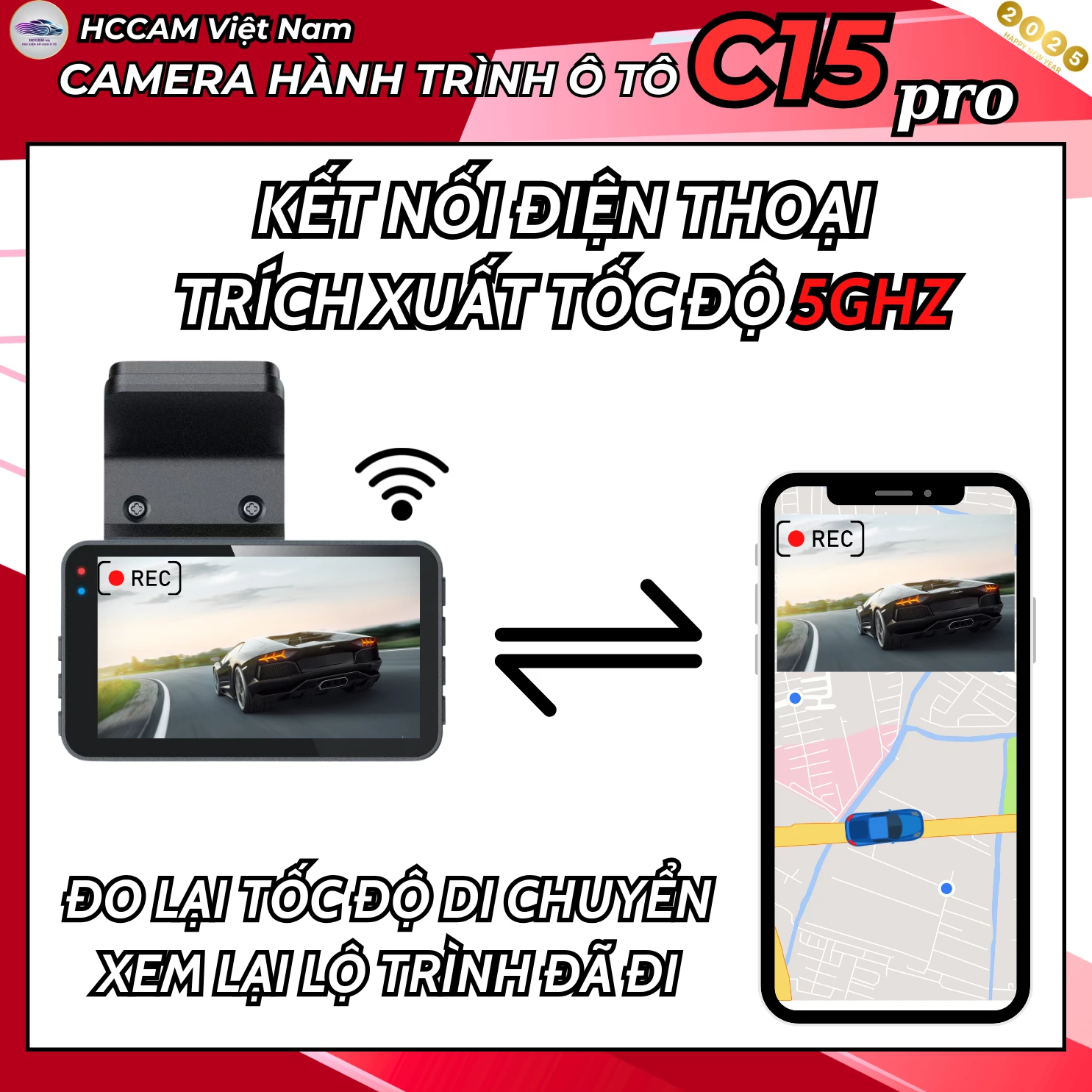 Camera hành trình C15 pro ghi hình 2 kênh chất lượng 4k+1080P, ADAS, BSD, LCA 3