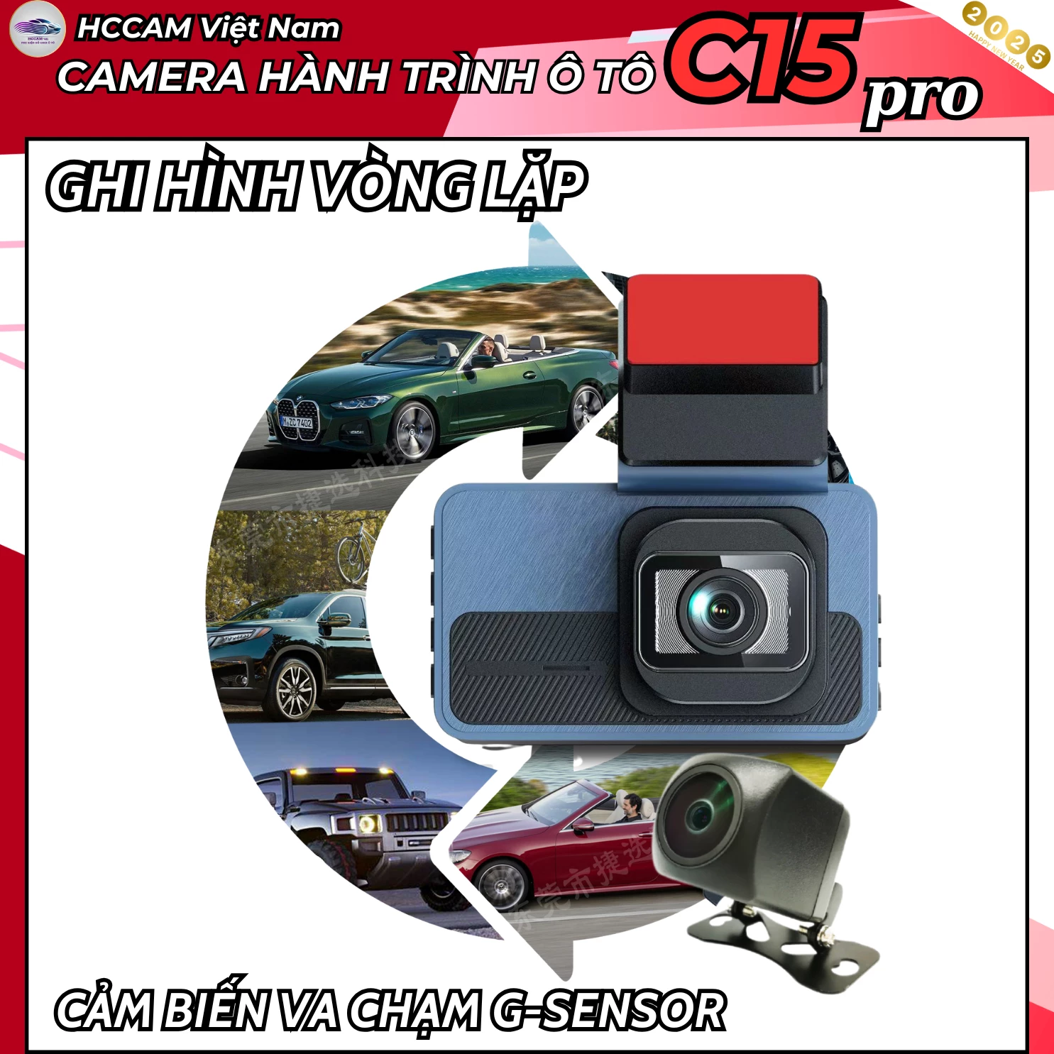 Camera hành trình C15 pro ghi hình 2 kênh chất lượng 4k+1080P, ADAS, BSD, LCA 7
