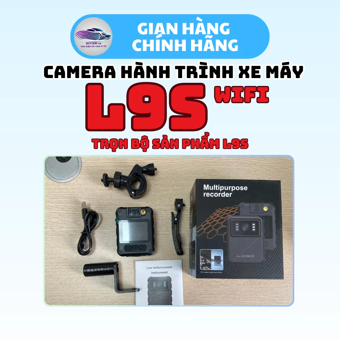 Camera hành trình xe máy L9S Plus Wifi - Ghi hình 1080FHD/2K, Pin 2000mAh, Quay liên tục 4.5-5h, Chống nước IP65, Thiết kế siêu bền, Phụ kiện xe máy/đi phượt/dash cam 4