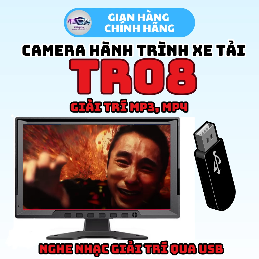 Camera xe tải 5 mắt cam TR08, hỗ trợ vạch kẻ lùi, góc cam rộng, 4k sắc nét, cảm biến va chạm, nghe nhạc USB 3