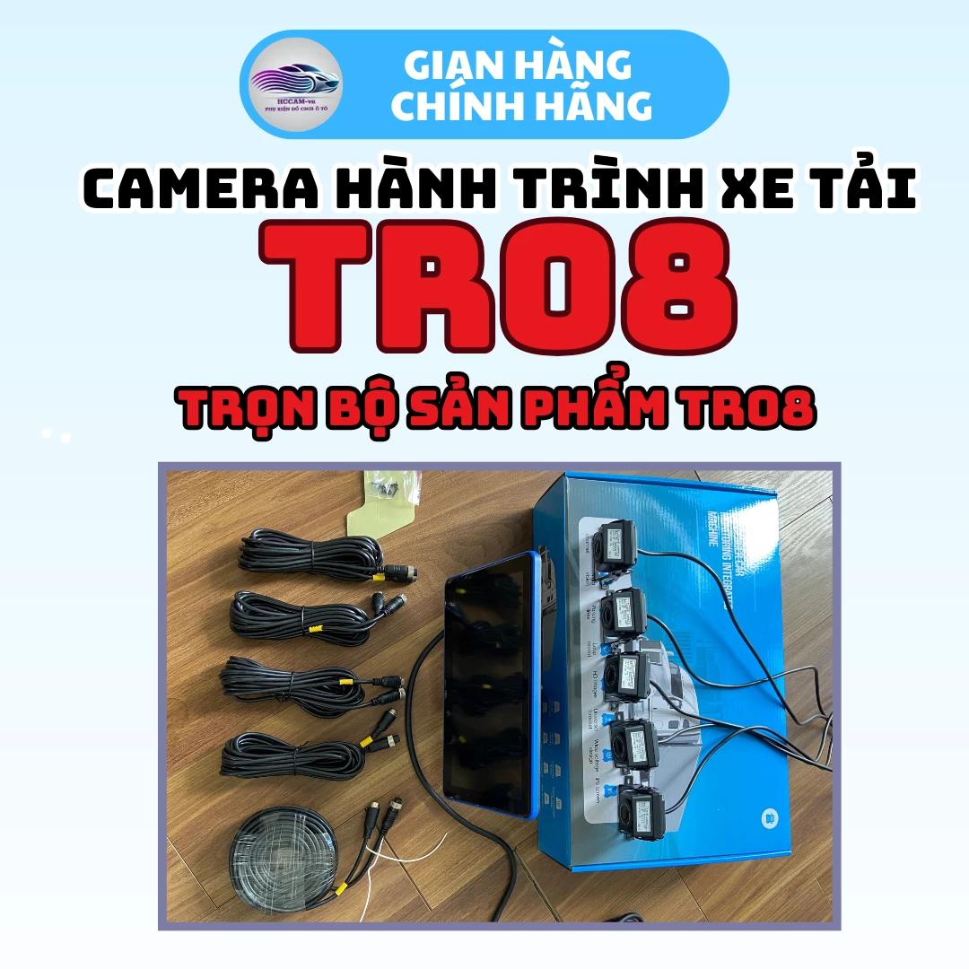 Camera xe tải 5 mắt cam TR08, hỗ trợ vạch kẻ lùi, góc cam rộng, 4k sắc nét, cảm biến va chạm, nghe nhạc USB 4