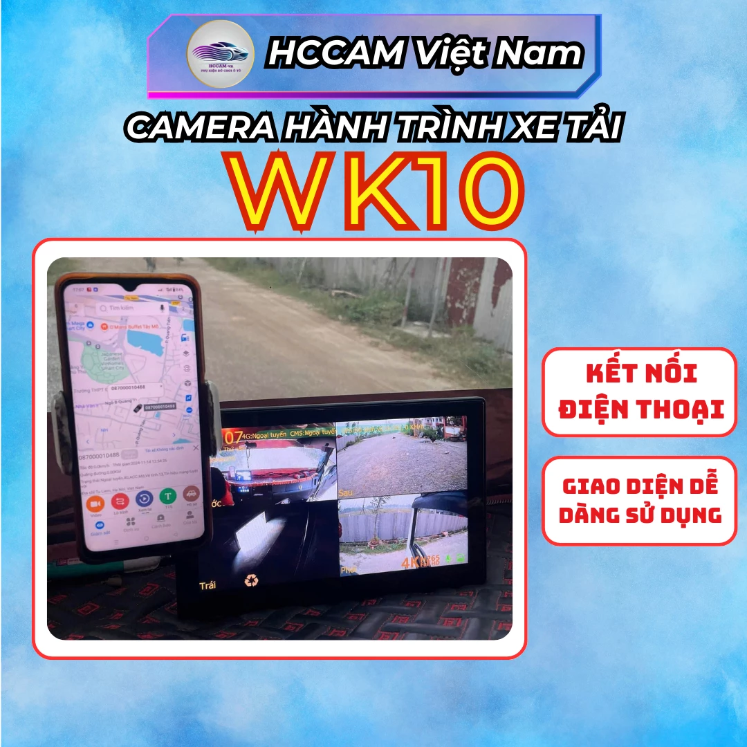 Camera Hành Trình, Xóa Điểm Mù WK10 – QUẢN LÝ An Toàn Cho Xe Tải, xe đầu kèo, cảnh báo điểm mù 3