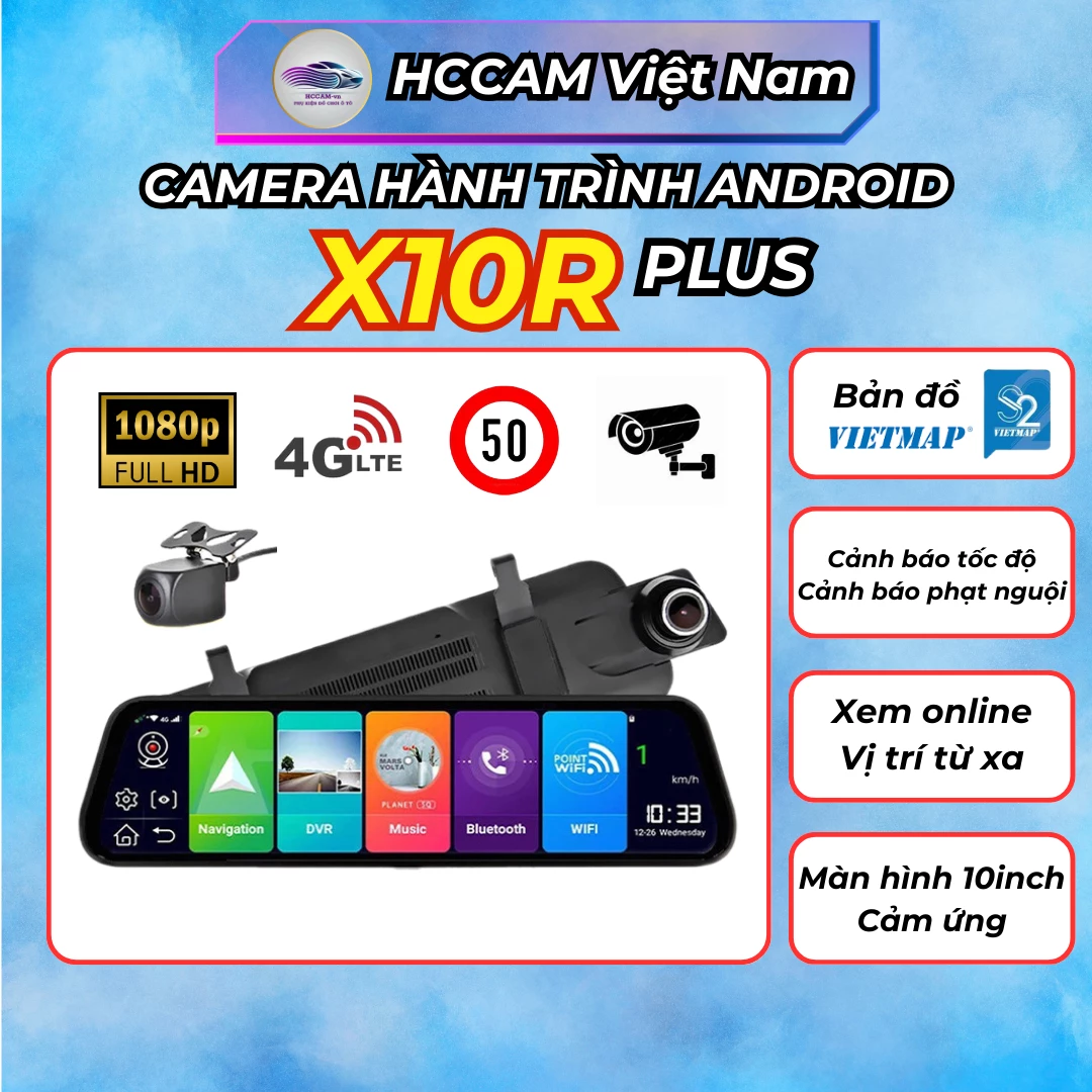 Camera hành trình Gương XR10plus 4G Android Camera